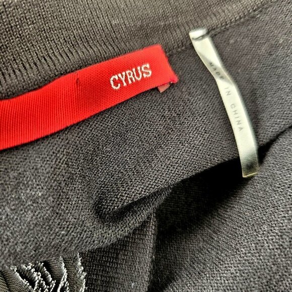 Cyrus Black Rose Embellished Short Cardigan 3/4 Slv Viscose Nylon Knit Womens M - Picture 5 of 11